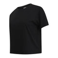Black - Side - Skinni Fit Womens-Ladies Cropped Boxy T-Shirt