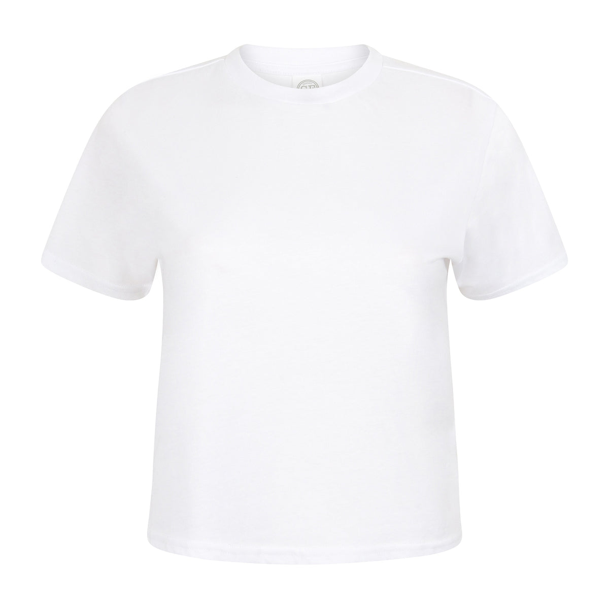 White - Front - Skinni Fit Womens-Ladies Cropped Boxy T-Shirt