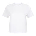 White - Front - Skinni Fit Womens-Ladies Cropped Boxy T-Shirt
