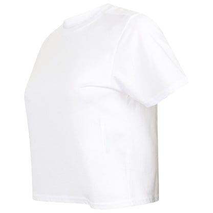 White - Pack Shot - Skinni Fit Womens-Ladies Cropped Boxy T-Shirt