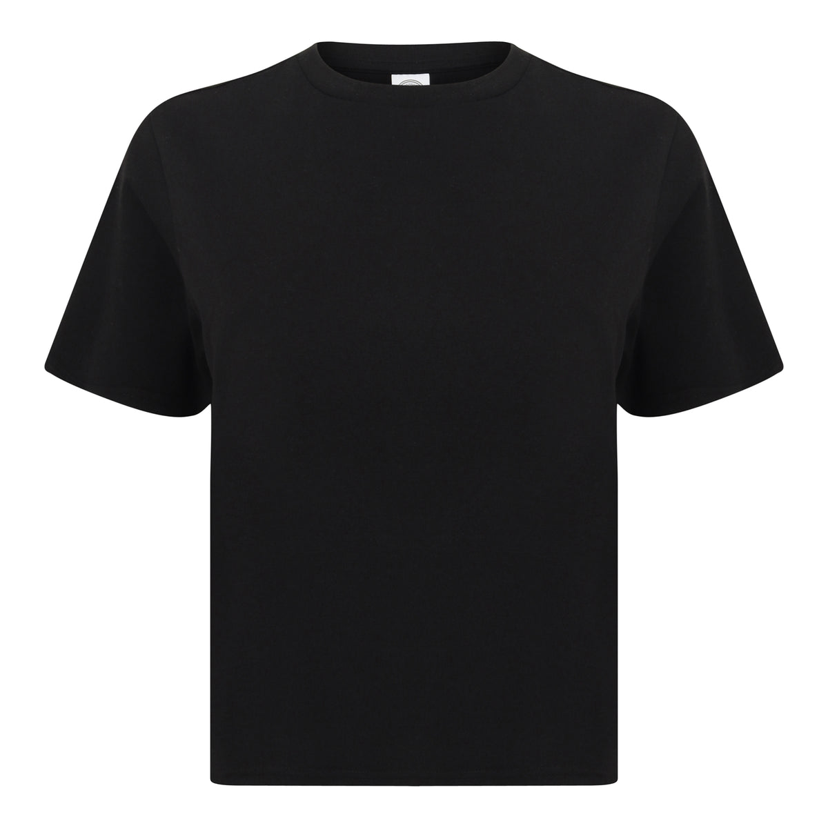 Black - Front - Skinni Fit Womens-Ladies Cropped Boxy T-Shirt