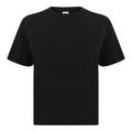Black - Front - Skinni Fit Womens-Ladies Cropped Boxy T-Shirt