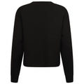 Black - Back - Skinni Fit Womens-Ladies Cropped Slounge Sweatshirt