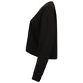 Black - Side - Skinni Fit Womens-Ladies Cropped Slounge Sweatshirt