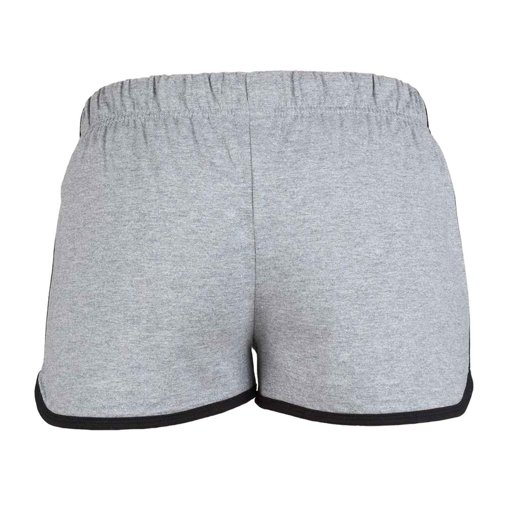 Heather Grey-Black - Back - Skinni Fit Womens-Ladies Retro Shorts