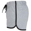 Heather Grey-Black - Side - Skinni Fit Womens-Ladies Retro Shorts
