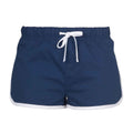 Navy-White - Front - Skinni Fit Womens-Ladies Retro Shorts