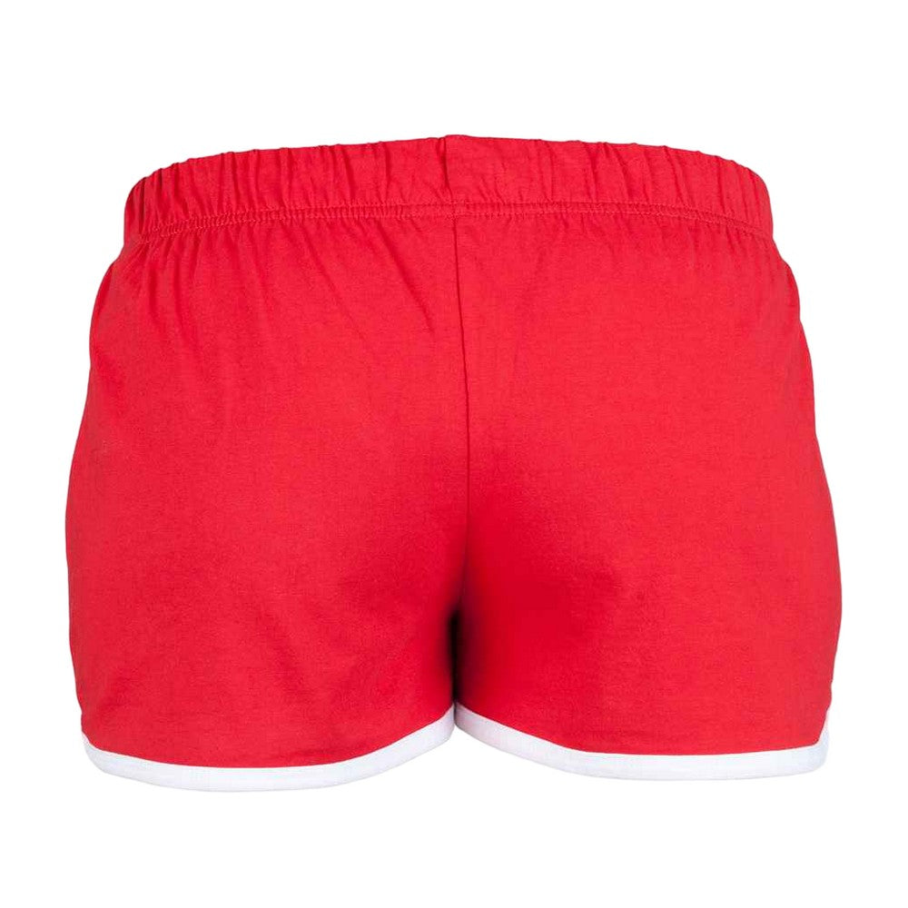 Red-White - Back - Skinni Fit Womens-Ladies Retro Shorts