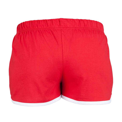 Red-White - Back - Skinni Fit Womens-Ladies Retro Shorts