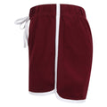 Burgundy-White - Side - Skinni Fit Womens-Ladies Retro Shorts