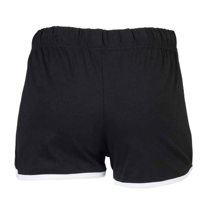 Black-White - Back - Skinni Fit Womens-Ladies Retro Shorts