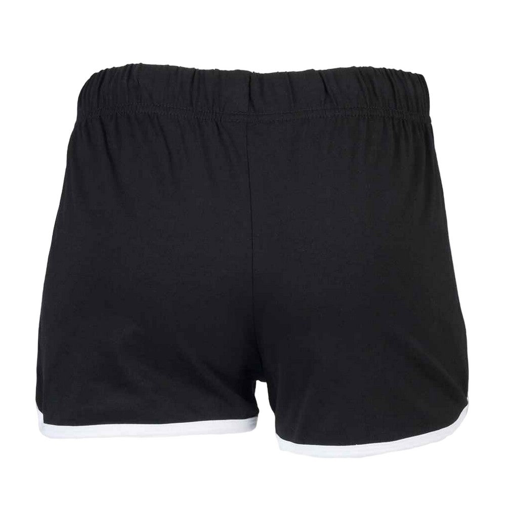 Black-White - Back - Skinni Fit Womens-Ladies Retro Shorts