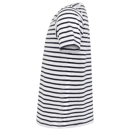 White-Oxford Navy - Side - Skinni Minni Childrens-Kids Striped T-Shirt