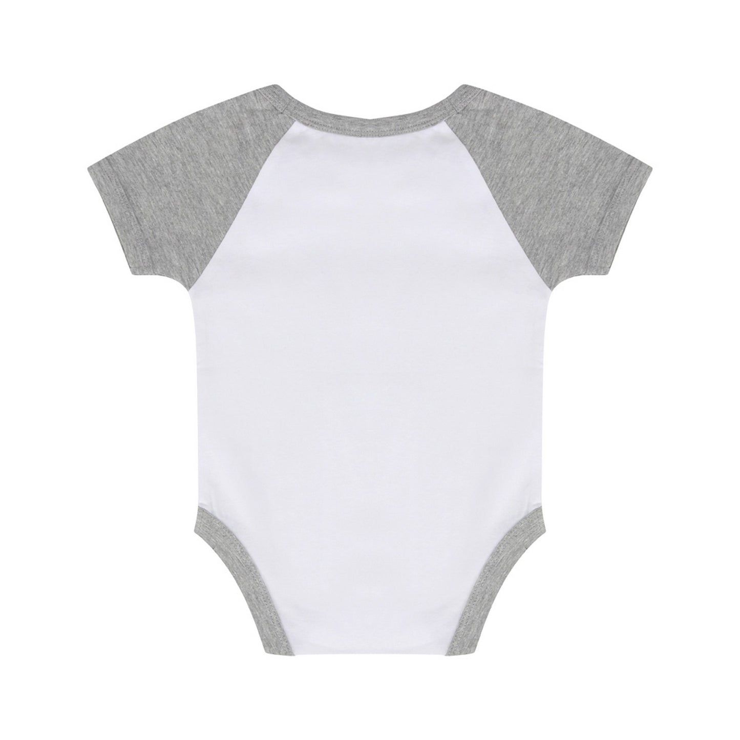 White-Heather Grey - Back - Larkwood Baby Boys-Girls Essential Short Sleeve Baseball Bodysuit