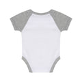 White-Heather Grey - Back - Larkwood Baby Boys-Girls Essential Short Sleeve Baseball Bodysuit
