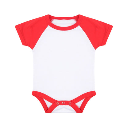 White-Red - Front - Larkwood Baby Boys-Girls Essential Short Sleeve Baseball Bodysuit
