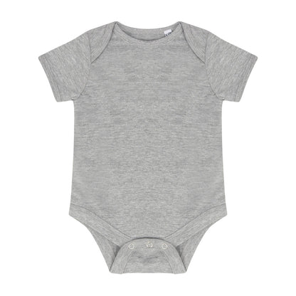 Heather Grey - Front - Larkwood Baby Boys-Girls Essential Short Sleeve Bodysuit