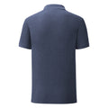 Heather Navy - Back - Fruit Of The Loom Mens Iconic Pique Polo Shirt
