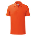 Flame Orange - Front - Fruit Of The Loom Mens Iconic Pique Polo Shirt