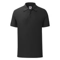 Black - Front - Fruit Of The Loom Mens Tailored Poly-Cotton Piqu Polo Shirt