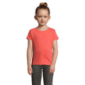 Coral - Back - SOLS Girls Cherry Short Sleeve T-Shirt