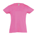 Medium Pink - Front - SOLS Girls Cherry Short Sleeve T-Shirt