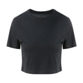 Solid Black - Front - AWDis Just Ts Womens Girlie Tri-Blend Cropped T-Shirt