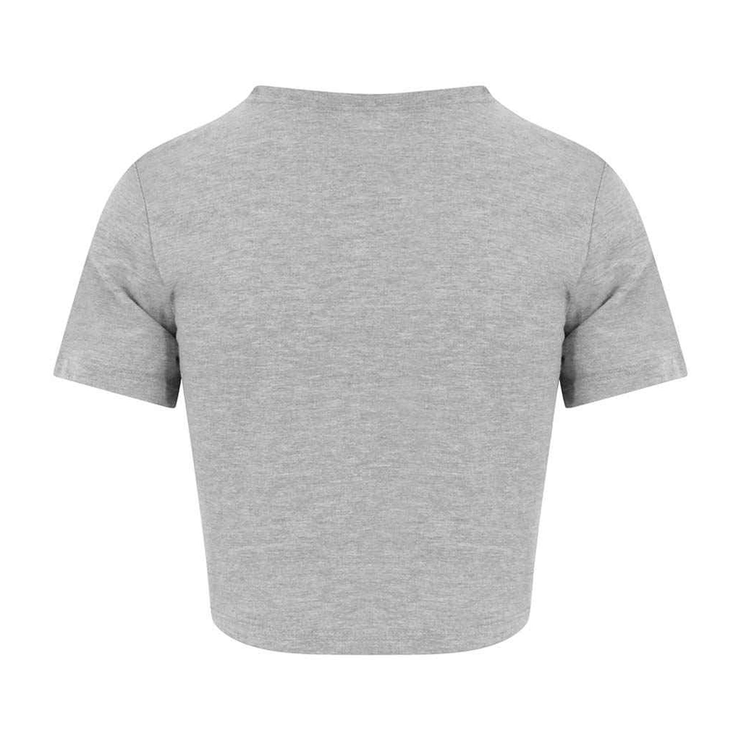 Heather Grey - Back - AWDis Just Ts Womens Girlie Tri-Blend Cropped T-Shirt