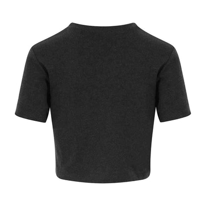 Heather Black - Back - AWDis Just Ts Womens Girlie Tri-Blend Cropped T-Shirt
