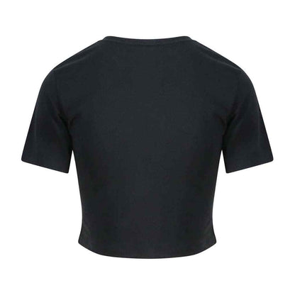 Solid Black - Back - AWDis Just Ts Womens Girlie Tri-Blend Cropped T-Shirt