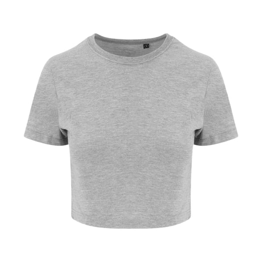Heather Grey - Front - AWDis Just Ts Womens Girlie Tri-Blend Cropped T-Shirt