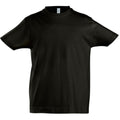 Deep Black - Front - SOLS Kids Unisex Imperial Heavy Cotton Short Sleeve T-Shirt