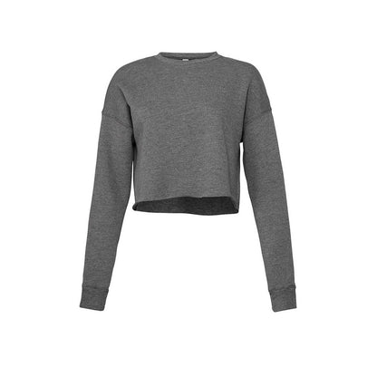 Deep Heather - Front - Bella + Canvas Ladies Cropped Sweatshirt