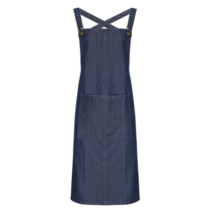 Indigo Denim - Front - Premier Cross Back Barista Bib Apron
