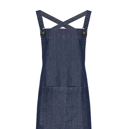 Indigo Denim - Back - Premier Cross Back Barista Bib Apron