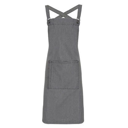 Grey Denim - Front - Premier Cross Back Barista Bib Apron