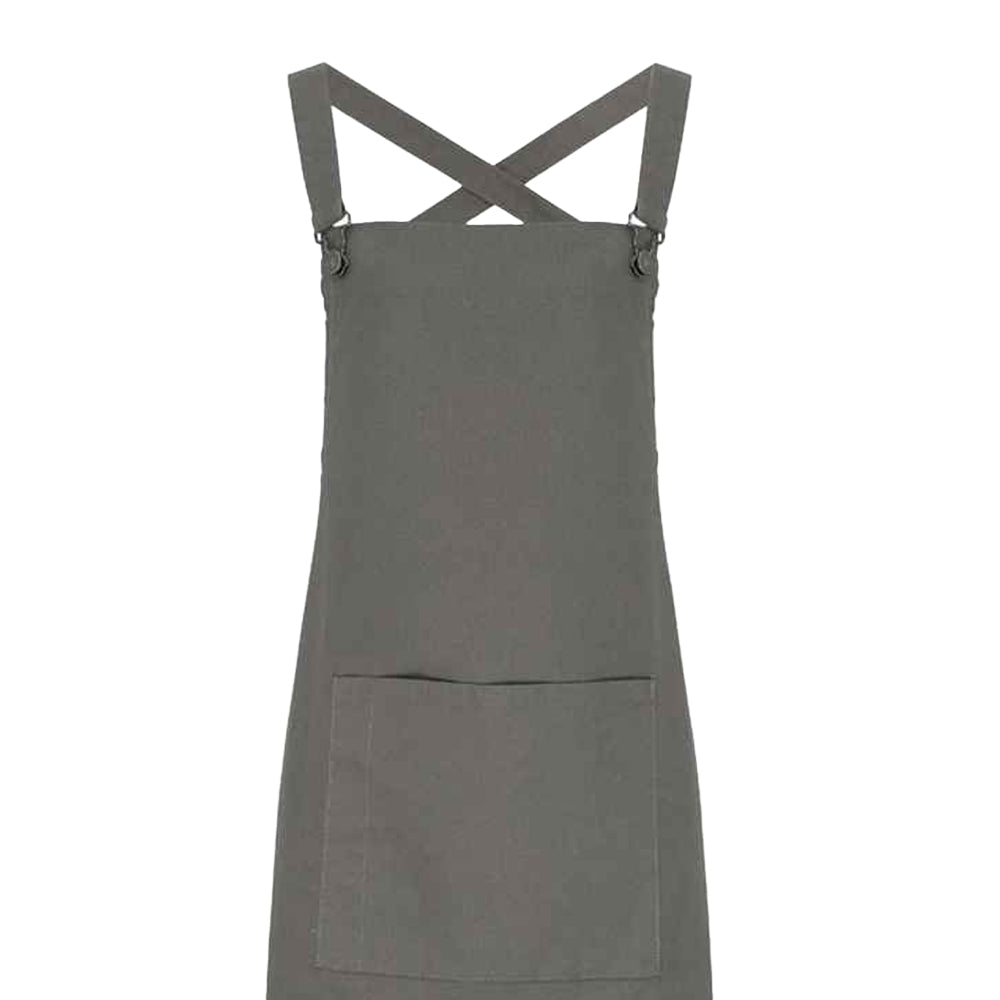 Dark Grey - Back - Premier Cross Back Barista Bib Apron