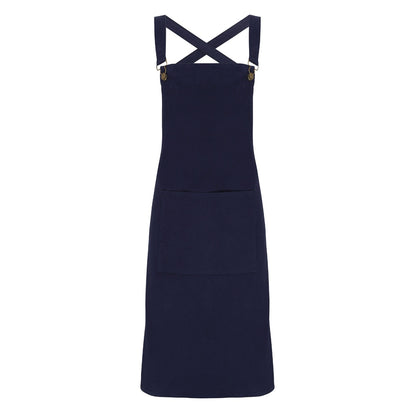 Navy - Front - Premier Cross Back Barista Bib Apron