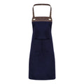 Navy-Brown - Front - Premier Espresso Bib Apron