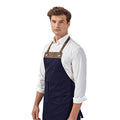 Navy-Brown - Back - Premier Espresso Bib Apron