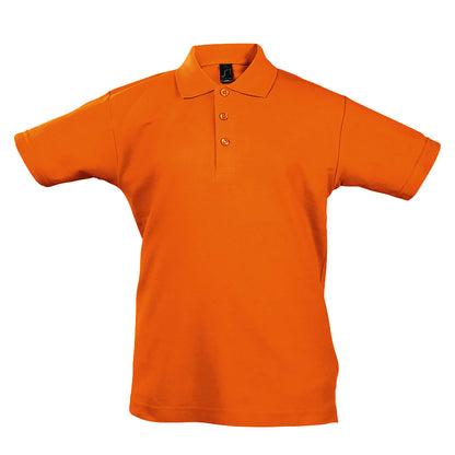 Orange - Front - SOLS Kids Unisex Summer II Pique Polo Shirt