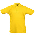 Gold - Front - SOLS Kids Unisex Summer II Pique Polo Shirt
