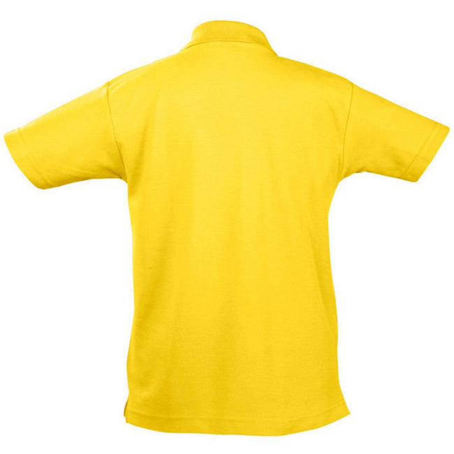 Gold - Back - SOLS Kids Unisex Summer II Pique Polo Shirt