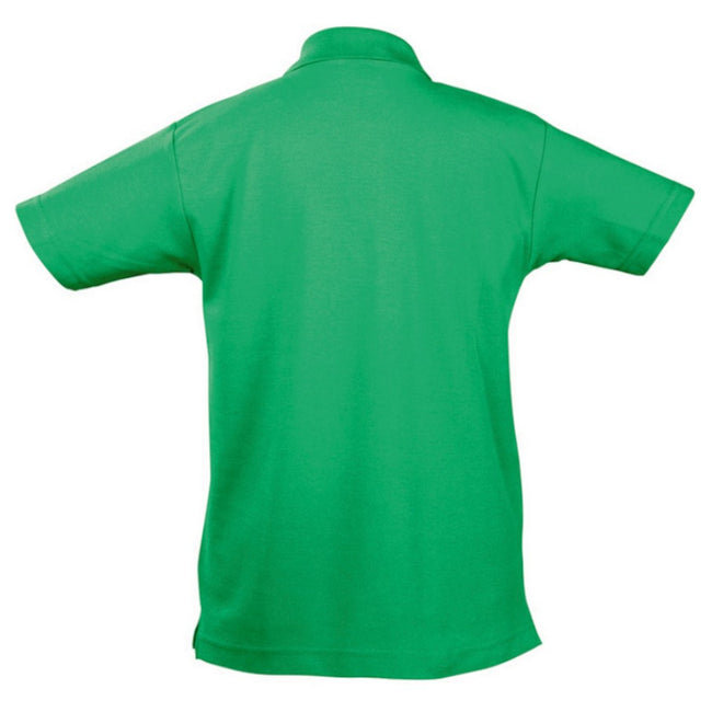 Kelly Green - Back - SOLS Kids Unisex Summer II Pique Polo Shirt