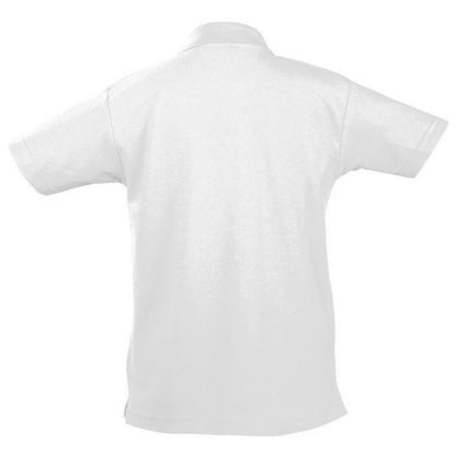 White - Back - SOLS Kids Unisex Summer II Pique Polo Shirt