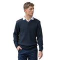 Navy - Front - PRO RTX Mens Pro Acrylic Security V Neck Sweater