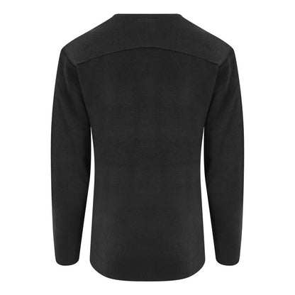 Black - Back - PRO RTX Mens Pro Acrylic V Neck Sweater