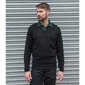 Black - Side - PRO RTX Mens Pro Acrylic V Neck Sweater