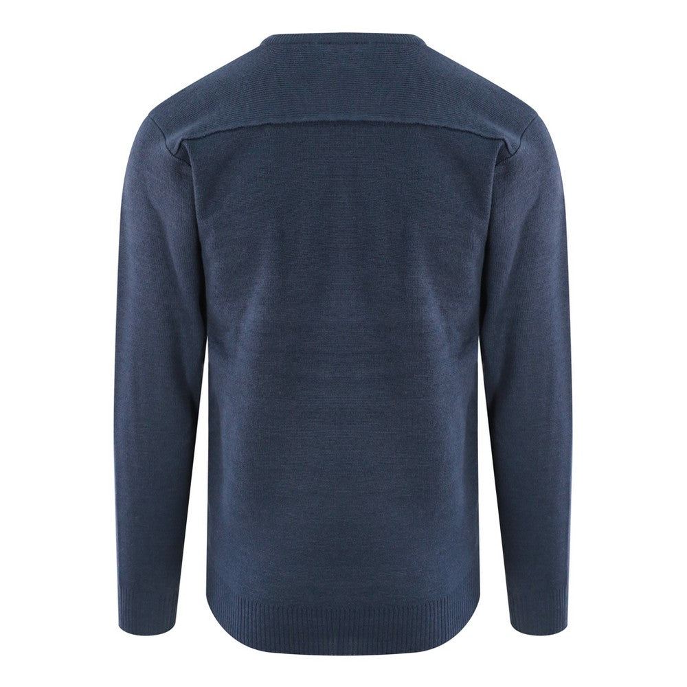 Navy - Back - PRO RTX Mens Pro Acrylic V Neck Sweater