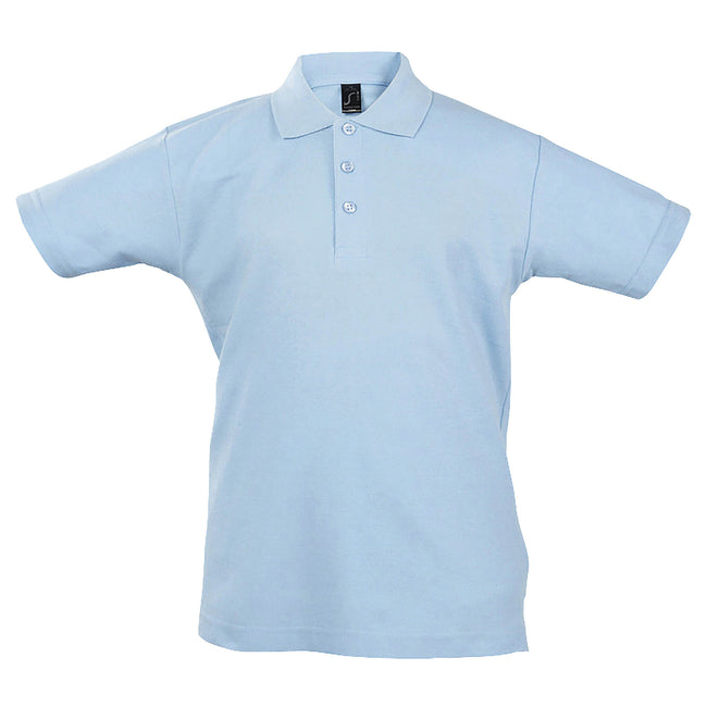 Blue Atoll - Front - SOLS Kids Unisex Summer II Pique Polo Shirt